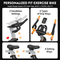 LNOW Commercial Built - in Bluetooth Fan Exercise Bike, Adjustable Air Resistance with Dual - Action Handlebars, Heavy Duty Indoor Cycling Bike for Home Gym Traininning, 350 lb Arm/Leg Cardio Workout