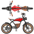 Hidoes B10 Electric Mountain Bike for Men/Woman 1000W Adult Electric Bicycle 20" Fat Tire Off Road E - Bike with Removable Battery up to 28 Mph, Free Shipping, Red