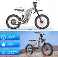 50MPH Freego X2pro Electric Motorcycle for Adults 6000W(Peak) Motor 60V 30ah Battery Electric Bicycle Full Suspension Ebike