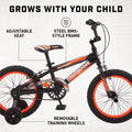 16" Mutant Kid'S BMX Bike, Ages 3 - 5, Black & Orange