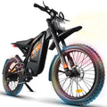 OUXI GT2000 Electric Dirt Bike for Adults, 3000W Peak Electric Motorcycle, 37MPH Electric Bike, 48V 30ah Battery, 85+Miles Mountain Bike, 24" Fat Tire Ebike, Hydraulic Brakes, Full Suspension, UL2849