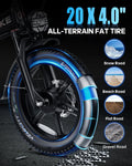 Wallke H9 AWD 3200W Dual Motor Electric Bike for Adult, 82ah 48V Dual Battery Long Range E - Bicycle, 31 - 34MPH Fast Ebike, 20" Fat Tire Offroad Full Suspension Folding, 3mm Aluminum Alloy Frame, UL2849