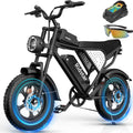 Ridstar Electric Biycle for Adults, 1200W 32MPH, 48V 20AH Electric Dirt Bike, 20" Fat Tire 7 Speed Mountain Bike UL2849