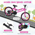 16/18 Inch LED Lighted Kids Bike with Training Wheels, Headlight, Adjustable Seat & Dual Brakes, Children Bicycle for Ages 4-8 Years