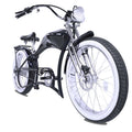 Twenty5 DS Chopper Stretch Cruiser E - Bike, 26" Wheels, 800W Motor, Disc Brake, for Men, Black
