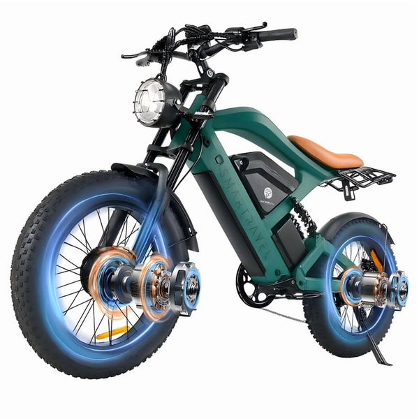 3000W(Peak) Motor 35MPH SMARTRAVEL ST202 Electric Dirt Bike for Adults, 52V50AH Dual Battery Ebike, 92+ Miles Range, 20" Motorcycle Tire UL2849 Certified, Full Suspension