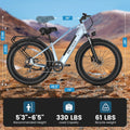 ANCHEER Electric Bike for Adults Peak 1000W Electric Bicycle 48V 15AH Battery Electric Bike 26" x 4.0" Fat Tire Mountain 28MPH 7 Speed Gears Electric Bike, Rear Rack, UL2849