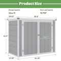 41 Cu.ft Outdoor Shed, Horizontal All - Weather Resin Storage Shed, Resistant Tool Shed for Storage of Bike/Trash Cans/Garden Tools/Lawn Mowers, 55.9"l x 29.52"w x 43.3"h Gray