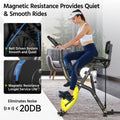 Pooboo 4in1 Folding Exercise Bike Indoor Cycling Bike Stationary Magnetic X Bike Gym Workout 300 lb Easy to Get on/Off