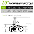 SPPTTY 20 - 24 in Bike, 6 - Speed Mountain Bike for Men Women Boys Girls, Comfort Saddle, Blue