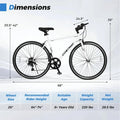 26" Mountain Bike 6-Speed Drivetrain Cycling Bicycle with Dual C-Brakes, Adjustable Seat & All-Terrain Tires, MTB City Bike for Men Women Teens