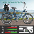 Mooncool 24" 26" 3 Wheel Electric Tricycle for Adults, 350W 36V 7 Speeds Motorized Electric Trike Three Wheel Electric Bikes Bicycle with Large Basket for Women Men