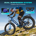 Gocio Electric Bike, 26"x4.0" Fat Tire E - Mountain Bike, Peak 1000W Motor, 28MPH 48V 15ah Battery Removable Ebike for Off Road, Sand, UL2849