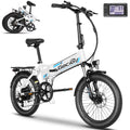 Gocio Foldable Electric Bike for Adults, Peak 750W Electric Mountain Bicycles, 20" * 2.4" Fat Tire Electric Bicycle, 375wh 48V Removable Lithium - Ion Battery, Urban Commuter Ebike Man Woman UL2849