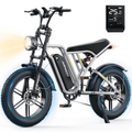AIRWEST Peak 1000W Electric Bike for Adults - Reaches 25MPH, 65 Miles Long Range, 48V 13ah Battery, Full Suspension, 7 - Speed, 20" Fat Tire Electric Motorcycle Dirt Bike, UL2849