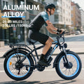 5000w Peak Dual Motor Electric Bike, 26" Fat Tire Shimano 21 Speed 45 MPH Commuter Mtb, 60V 25AH Front Suspension Ebike