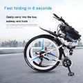 Electric Folding Mountain Bike 26 in 21 Speed Long Endurance Power - Assisted Bicycle Electric City Bike