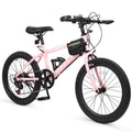 SPPTTY 20 - 24 in Bike, 6 - Speed Mountain Bike for Men Women Boys Girls, Comfort Saddle, Blue