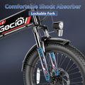 Gocio Foldable Electric Bike for Adults, Peak 750W Electric Mountain Bicycles, 20" * 2.4" Fat Tire Electric Bicycle, 375wh 48V Removable Lithium - Ion Battery, Urban Commuter Ebike Man Woman UL2849