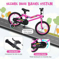 16/18 Inch LED Lighted Kids Bike with Training Wheels, Headlight, Adjustable Seat & Dual Brakes, Children Bicycle for Ages 4-8 Years