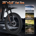 Electric Dirt Bike for Adults, 60V 35ah, 3000W 45 MPH & 37 - 68 Miles Electric Motorcycle, 25'' Fat Tire Off - Road Mountain Bike UL2849