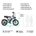 AMYET G60 Peak 1500W Electric Bike, 20" Fat Tire E - Mountain Bikes, 48V 20ah 32MPH Ebike for Adults Full Suspension UL2849