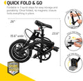 Swagtron Swagcycle EB5 Pro Plus Lightweight Aluminum Folding Electric Bike with Pedals (Recertified)