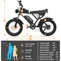 Ridstar Electric Biycle for Adults, 1200W 32MPH, 48V 20AH Electric Dirt Bike, 20" Fat Tire 7 Speed Mountain Bike UL2849