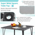 AECOJOY 39.4" Outdoor Patio Dining Table for 4, Metal Patio Table with 1.6" Umbrella Hole