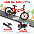 16/18 Inch LED Lighted Kids Bike with Training Wheels, Headlight, Adjustable Seat & Dual Brakes, Children Bicycle for Ages 4-8 Years