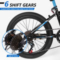 SPPTTY 20 - 24 in Bike, 6 - Speed Mountain Bike for Men Women Boys Girls, Comfort Saddle, Blue