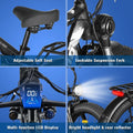 TUTTIO Adria26 5000W Electric Mountain Bike for Adults, 26" Fat Tire E - Bike for Men, 7 Speed, Max 46mph