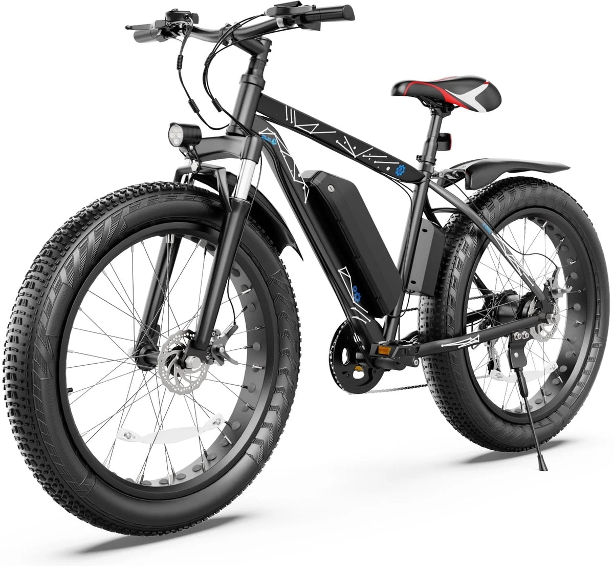 Gocio 26" 4.0 Fat Tire Electric Bike for Adults, 500W Adults E Bike, 48V 13ah Removable Li - Ion Battery, Professional 7 - Speed, Electric Mountain Bicycle Beach Bike Snow Bike Ebike for Men
