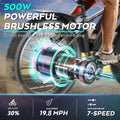 Gocio 26" 4.0 Fat Tire Electric Bike for Adults, 500W Adults E Bike, 48V 13ah Removable Li - Ion Battery, Professional 7 - Speed, Electric Mountain Bicycle Beach Bike Snow Bike Ebike for Men