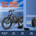 TUTTIO Adria26 5000W Electric Mountain Bike for Adults, 26" Fat Tire E - Bike for Men, 7 Speed, Max 46mph