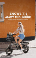 Engwe T14 Folding Electric Bikes for Adults, 350W Mini Ebike 48V10AH Removable Battery, Urban City Commuter Electric Bicycles - Grey