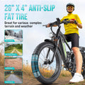 Electric Bike for Adults, 1000W E Bikes for Men, 26" Fat Tire Electric Bikes, 48V 17.5AH Battery, 28MPH, 7 Speed&Dual Hydraulic Disc Brakes, LCD Screen, 60miles Range, Electric Mountain Bicycle