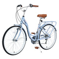 Aukfa 26" Cruiser Bike, 7 Speed Bicycle Hybrid Bikes for Women Girls Ladies, Arctic