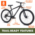 Ozark Trail 27.5" Vibe Mountain Bike, Medium Frame, Black, Adult, Unisex