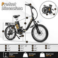 Folding Electric Bike for Adults with 20" Fat Tires, 750W Brushless Motor, 30MPH, 44-Mile Range, LCD Display & Fork Suspension for Snow/Sand Commuting