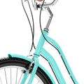 Uforic24'' Beach Cruiser Bike, 7 - Speed, Step - Through Bicycle for Men & Women, Steel Frame, Mint Green