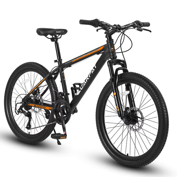 26 in Mountain Bike, Shimano 21 Speeds W/Mechanical Disc Brakes, High - Carbon Steel Frame, Suspension MTB Bikes Mountain Bicycle for Adult & Teenagers