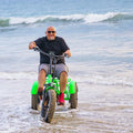 Addmotor M - 360II Semi - Recumbent Electric Trike, 85MI, Fat Tire 3 Wheel Electric Bike for Adults, 750W 48V 20ah Electric Tricycle for Seniors, 20" Electric Trike with Speed Differential, Green