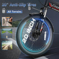 Gocio Foldable Electric Bike for Adults, Peak 750W Electric Mountain Bicycles, 20" * 2.4" Fat Tire Electric Bicycle, 375wh 48V Removable Lithium - Ion Battery, Urban Commuter Ebike Man Woman UL2849