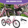 MOONCOOL Adult Tricycles with Rear Basket & Inflator, 24 26 in 7 Speed 3 Wheel Bikes, Three - Wheeled Bicycles Adult Trike with Backrest for Seniors, Women, Men