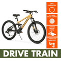 24" Ozark Trail FS.1 Epictrail Full Suspension Mountain Bike, for Teens and Adults, Heights Between 4'6" - 5'6", Silver