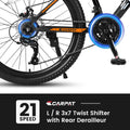 26 in Mountain Bike for Men, Adult Mountain Bike with Shimano 21 Speed & Disc Brakes, Black Orange