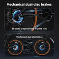 SPATIAL 24/26/27.5/29 in Mountain Bike, 8/21 Speed Lightweight Aluminum Magensium Frame Mountain Bicycle, Fits Men Women Teenagers Adult Disc Brake MTB Bicycle