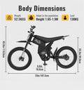 Riding'Times GT73 Electric Dirt Bike for Adults, 37MPH 48V36.4AH 2400W 1747wh Dual Battery Ebike, 85+ Miles Range, 25" Motorcycle Tire UL2849 Certified, Full Suspension