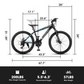 26" Mountain Bike, Aluminum Mountain Bike for Adult with Disc Brakes & Suspension